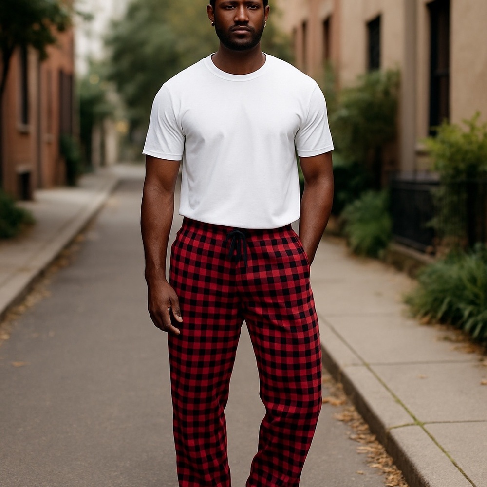 Nordstrom Loungewear Flannel Pajama Pant Red Black Buffalo Plaid Large